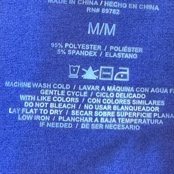 Natori Tee Shirt NWT V-Neck with Cap Sleeve Royal Blue with Pink Multi Piping  M - Picture 5 of 6